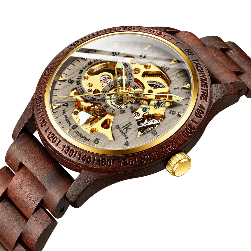 Classic Wooden Men's Mechanical Watch - paradrie