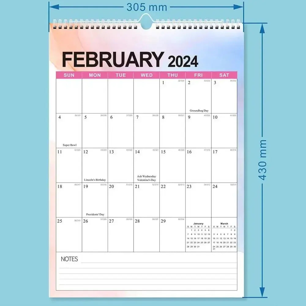 Daily Planner 2024 Wall Calendar