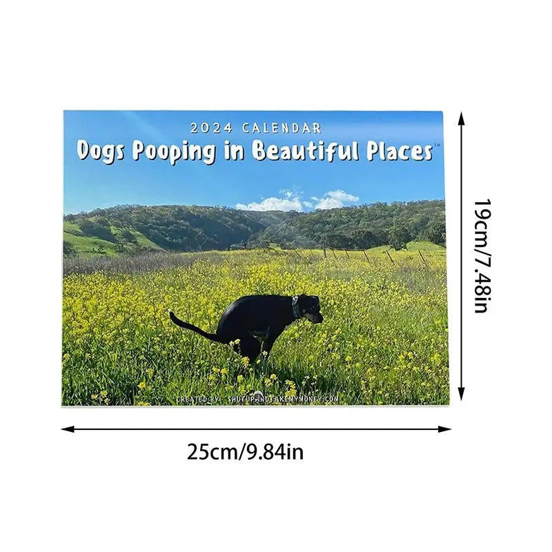 2024 Wall Calendar-Dog Pooping Calendar