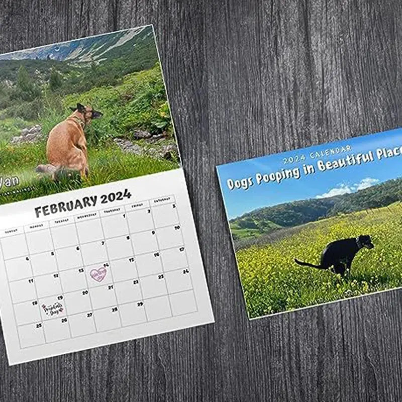 2024 Wall Calendar-Dog Pooping Calendar