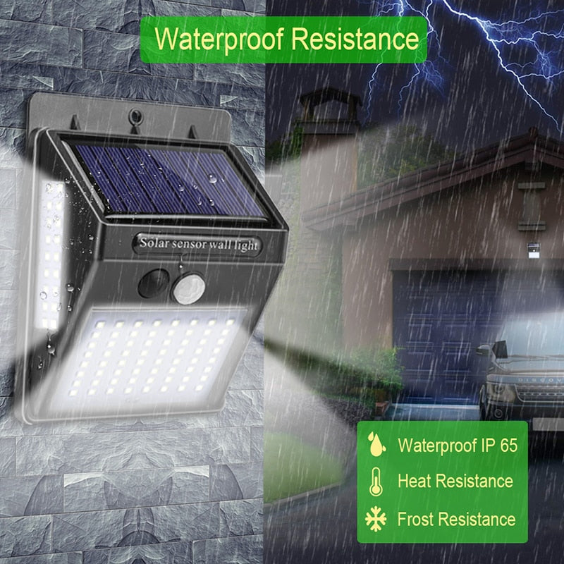 Garden Solar Lamp PIR Motion Sensor LED Solar Light Solar Powered By Sunlight Waterproof for Outdoor Wall Street Decoration - paradrie