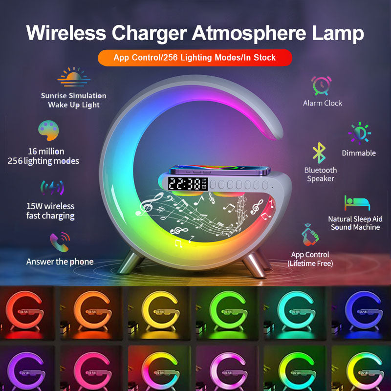 Bluetooth Speaker Wireless Charger Lamp - paradrie