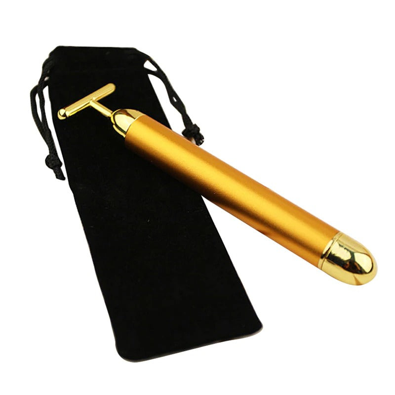 Energy 24K Gold T Beauty Bar Facial Roller Massager - paradrie