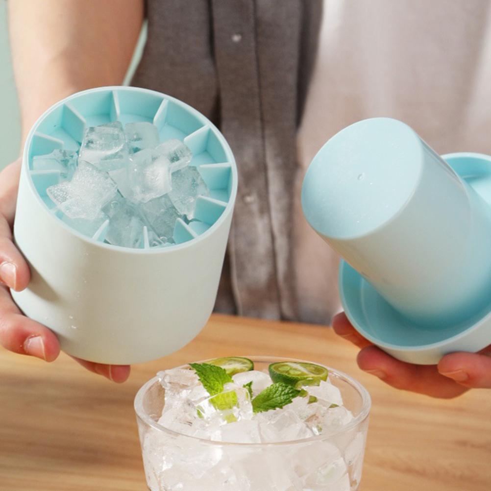 Silicone Cylinder Portable Ice Maker Bucket - paradrie