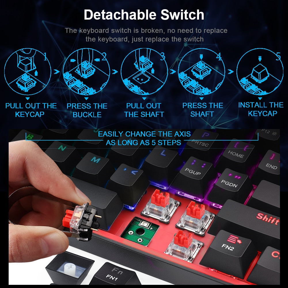 Mini Mechanical Gaming Wired Keyboard - paradrie