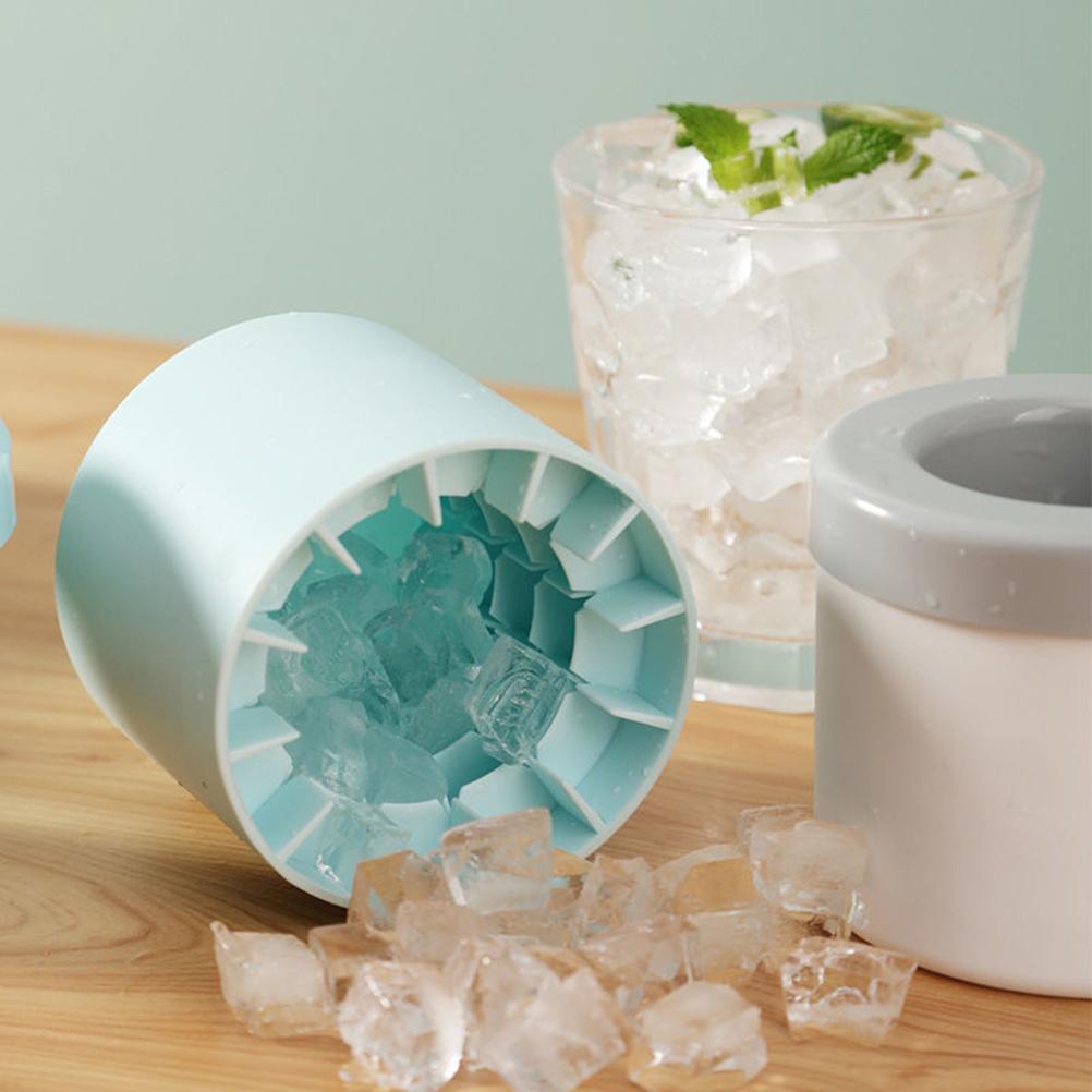 Silicone Cylinder Portable Ice Maker Bucket - paradrie