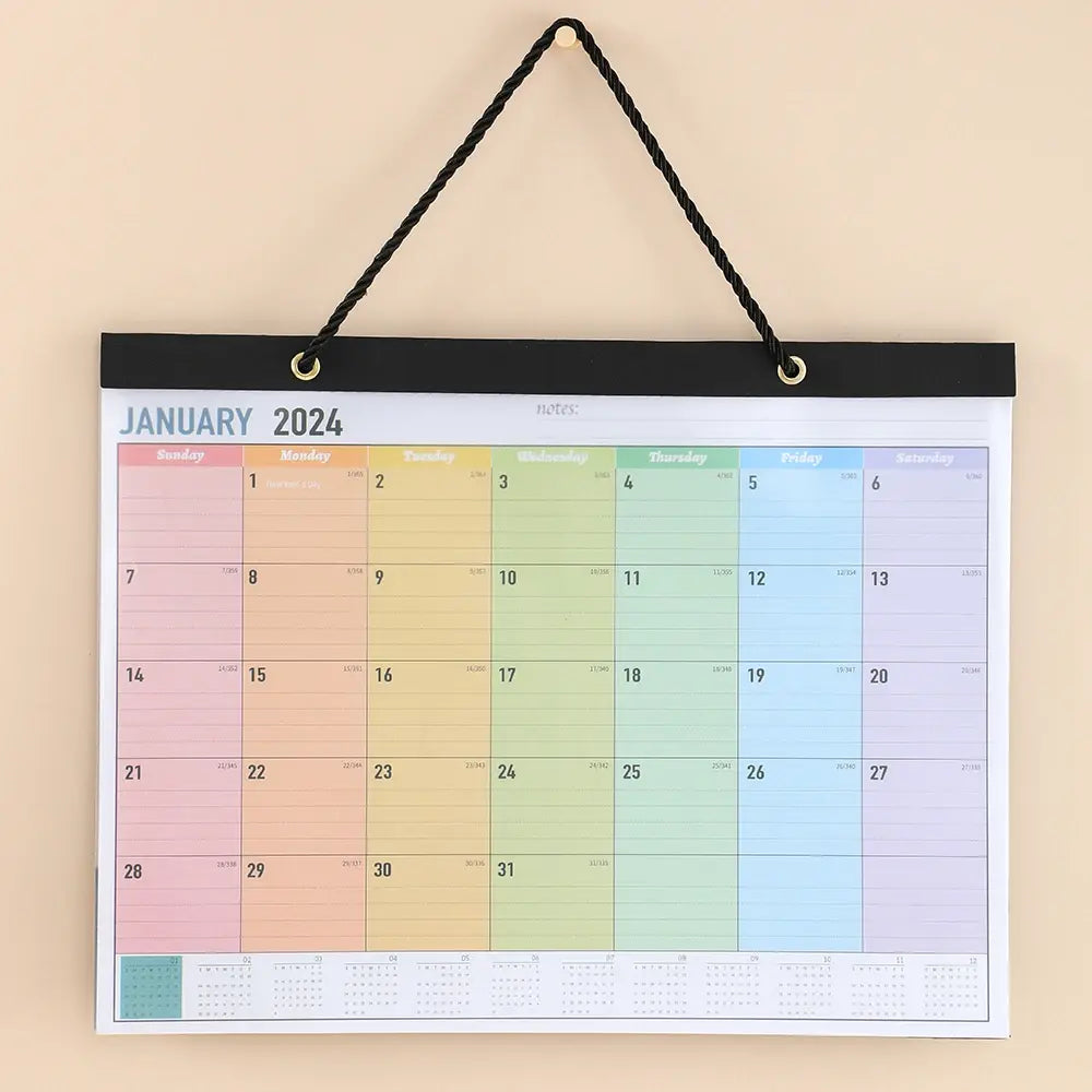 2024 Rainbow Monthly Wall Calendar