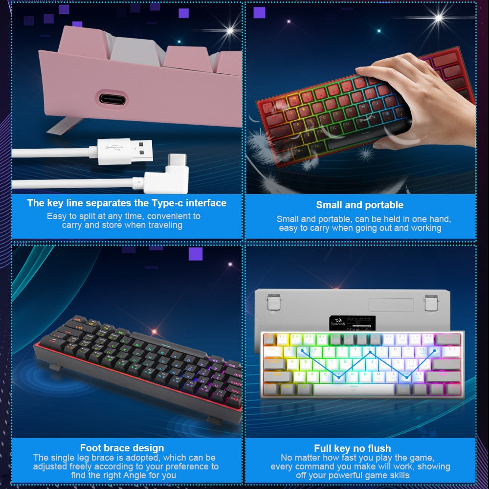 Mini Mechanical Gaming Wired Keyboard - paradrie