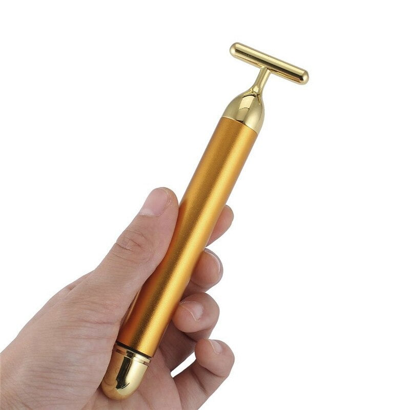 Energy 24K Gold T Beauty Bar Facial Roller Massager - paradrie