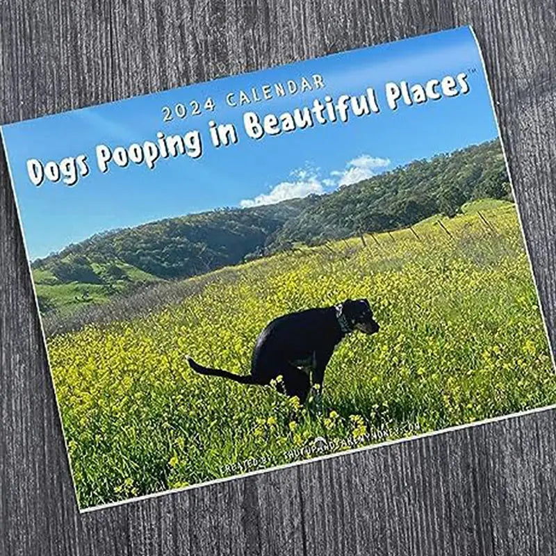 2024 Wall Calendar-Dog Pooping Calendar