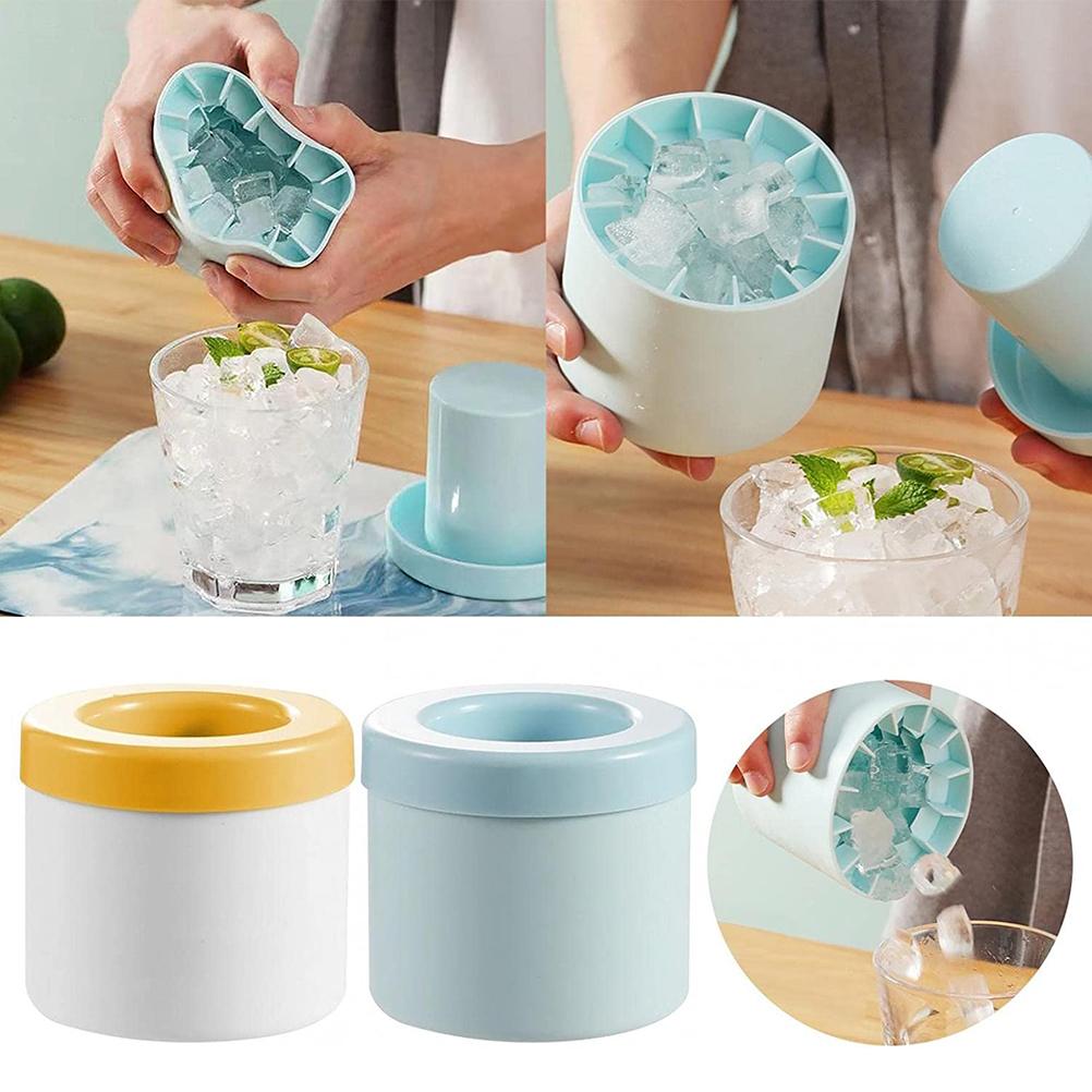 Silicone Cylinder Portable Ice Maker Bucket - paradrie