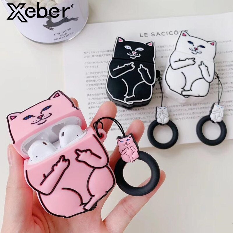 Cartoon Cat AirPods Case - paradrie