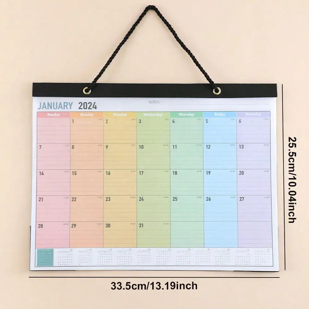 2024 Rainbow Monthly Wall Calendar