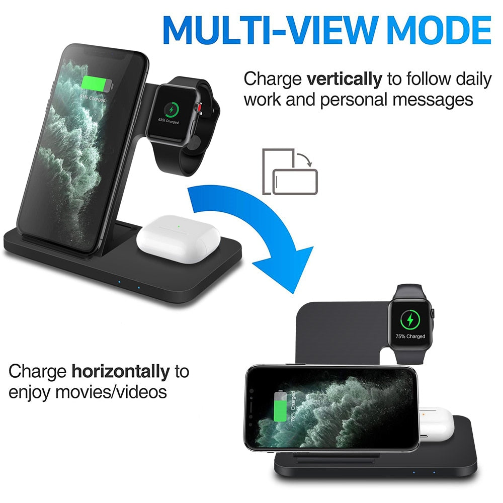 3in1 Wireless Fast Charger Dock Station - paradrie